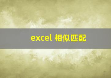 excel 相似匹配